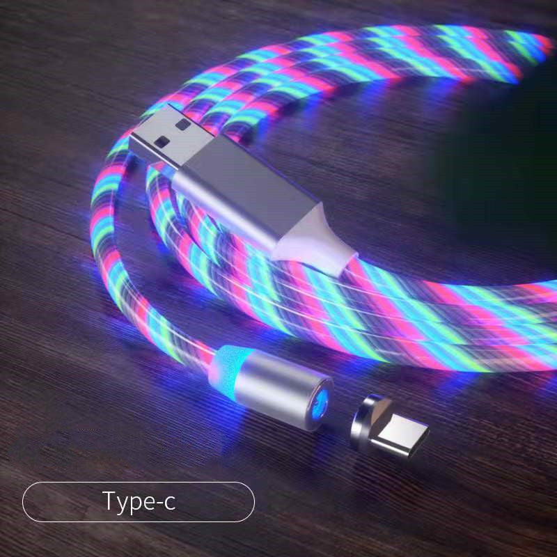 Magnetic Charging Cable Streamer Fast Charging Cable Lighting Micro USB Cable LED Magnet Charger Type-C Cable - Zenful Living