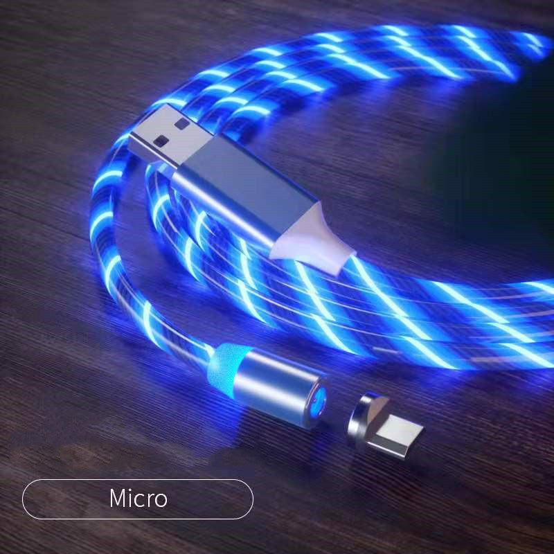 Magnetic Charging Cable Streamer Fast Charging Cable Lighting Micro USB Cable LED Magnet Charger Type-C Cable - Zenful Living